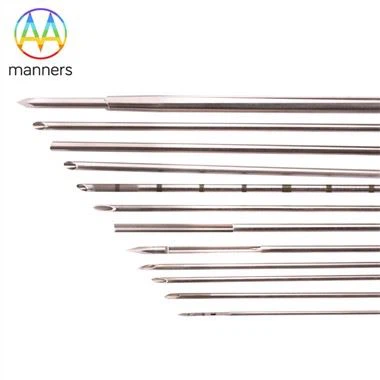 11 kalibrli 4 dyuym uzunlikdagi ultra o'tkir troakar uchli ignalar